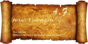 Antal Florentin névjegykártya